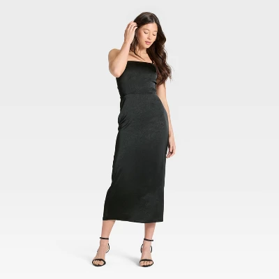 Women's Column Slip Dress - A New Day™ Black 4 Women's Column Slip Dress - A New Day™ Black - Image 2