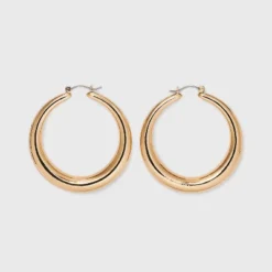 Thick Hoop Earrings - A New Day™ Gold: Nickel-Free Metal, Hinge Closure, 1.92" Diameter -A New Day™ GUEST 5dab9751 ef04 4334 8506 f25033002599
