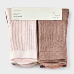 Women's Variegated Ribbed 6pk Mid Crew Socks - A New Day™ 4-10