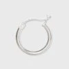 Women's Sterling Silver Tube And Square Cut Hoop Earring Set 2pc - A New Day™ Silver