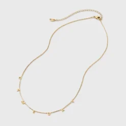 14K Gold Dipped "Game Day" Initial Station Necklace - A New Day™ Gold