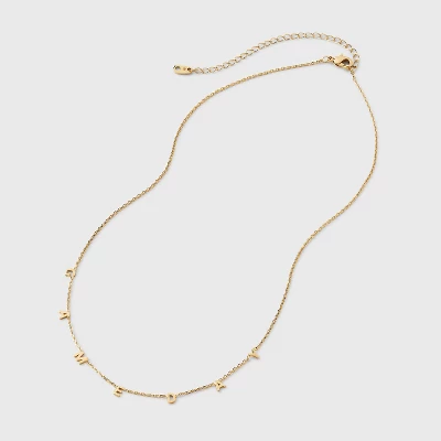 14K Gold Dipped "Game Day" Initial Station Necklace - A New Day™ Gold 3 14K Gold Dipped "Game Day" Initial Station Necklace - A New Day™ Gold