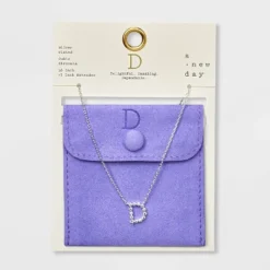 Silver Plated Cubic Zirconia Initial Pendant Necklace - A New Day™ Silver -A New Day™ GUEST 631faa6d 8a76 41ed bb3d fa03f5cd1ab5