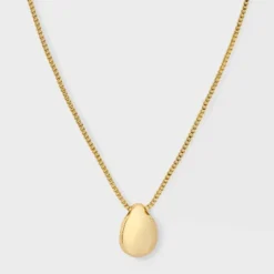14K Gold Plated Puffed Teardrop Pendant Necklace - A New Day™ Gold -A New Day™ GUEST 65698d3f 1627 430f 913f 8e6e78929129