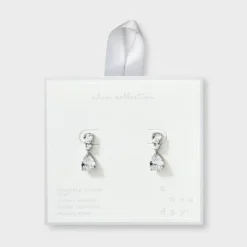 Silver Plated Cubic Zirconia Pear Drop Earrings - A New Day™: Polished Brass, Nickel-Free, Simulated Stones, Post Closure -A New Day™ GUEST 68e4f185 2b05 4a7d 9933 6b2290aa3915