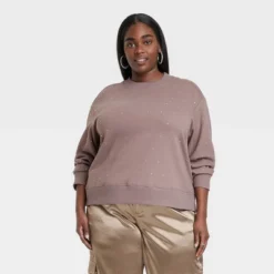 Women's Jeweled Pullover Sweatshirt - A New Day™ -A New Day™ GUEST 6a3c629d 3cbf 44c9 8be6 5b0ab8a4707d