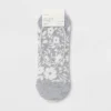 Women's Floral Print 3pk Liner Socks - A New Day™ Heather Gray/Cream 4-10: Hidden Gel Heel Grip, Knit Design -A New Day™ GUEST 6bdf4d45 57a4 4544 8ffa fc8742df9339