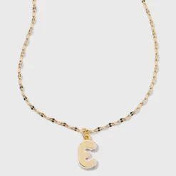 14K Gold Dipped Enamel Initial Pendant Necklace - A New Day™ Gold/White -A New Day™ GUEST 6d064aab 6df2 4fb8 9316 ad6fd558fe58