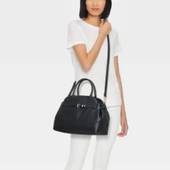 Belted Satchel Handbag - A New Day™ Black