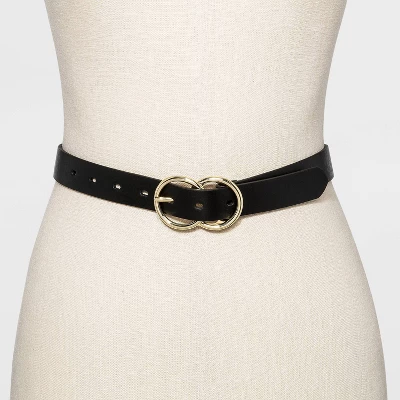 Women's Double Buckle Belt - A New Day™ Black 3 Women's Double Buckle Belt - A New Day™ Black