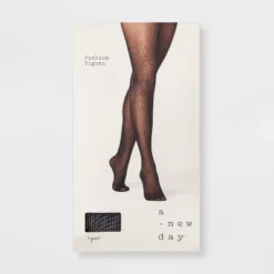Women's Sheer Rib Tights - A New Day™ Black