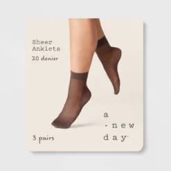 Women's 20D Sheer 3pk Anklet Socks - A New Day™ -A New Day™ GUEST 796c832b b1d9 4e11 b648 cd58130a78df