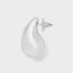 Thick Tear Drop Stud Earrings - A New Day™ Silver: Hypoallergenic Plastic, Post Closure, 1.3" Length -A New Day™ GUEST 79a43bf3 da24 4081 a209 56945a9a21b6