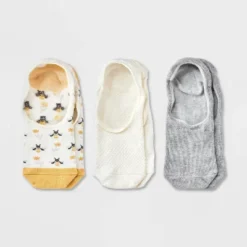 Women's Bee 3pk Liner Socks - A New Day™ Ivory/Gold/Heather Gray 4-10: Cotton Blend, Seamless Toe, Hidden Gel Heel Grip -A New Day™ GUEST 79abb513 4f61 422c b956 adb59aed3440