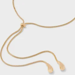 Teardrop Bean Adjustable Necklace - A New Day™ Gold: Lobster Claw Clasp, Nickel-Free Metal, 32" Length -A New Day™ GUEST 7a7bec0a 79a4 482c 814f 14185feddac0