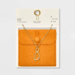 Gold Dipped Scattered Cubic Zirconia Initial Pendant Necklace - A New Day™ Gold -A New Day™ GUEST 7a9ae578 7890 40d4 b624 9ccf0e47b30e