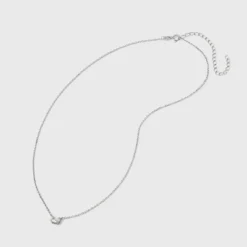 Sterling Silver Prong Set Oval Cubic Zirconia Necklace - A New Day™ Silver: Polished Cable Chain, Spring Ring Clasp -A New Day™ GUEST 7d94ec84 88e5 4cac 92d1 cb7b5e3df914