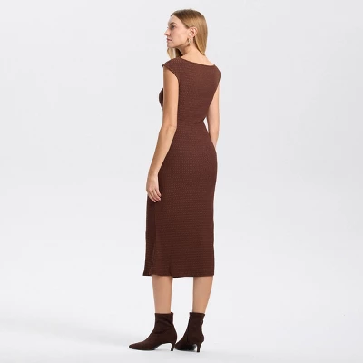 Women's Textured Knit Midi Bodycon Dress - A New Day™ 3 Women's Textured Knit Midi Bodycon Dress - A New Day™