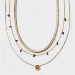 Stone Station And Pendant Multi-Strand Necklace Set 3pc - A New Day™ -A New Day™ GUEST 8357fb2b d966 4ae6 9350 62499200679b