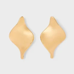 Twisted Post Earrings - A New Day™ Gold: Hypoallergenic Zinc Linear Earrings, Metallic Finish, 1.19" Length -A New Day™ GUEST 843a4b48 5e8b 4631 83ed 3810734deafb