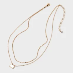 Gold Mop Rectangle 2 Row Necklace - A New Day™ Gold: Nickel-Free Metal, Lobster Claw Clasp, Multi-Strand Design, 16" Length 7 Gold Mop Rectangle 2 Row Necklace - A New Day™ Gold: Nickel-Free Metal, Lobster Claw Clasp, Multi-Strand Design, 16" Length -A New Day™ GUEST 86c7bf21 dbc3 4db8 9795 ab50bf9a2b1b