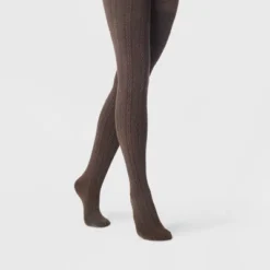 Women's Cable Knit Fleece Lined Tights - A New Day™ Brown Heather 7 Women's Cable Knit Fleece Lined Tights - A New Day™ Brown Heather -A New Day™ GUEST 8830a8f1 2d90 4c17 a473 c4690a20f1b3