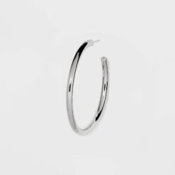 Silver Plated Brass Large Tube Hoop Earrings - A New Day™ Silver -A New Day™ GUEST 894d4cae 4534 42b1 8232 04b3cbc8eb3a
