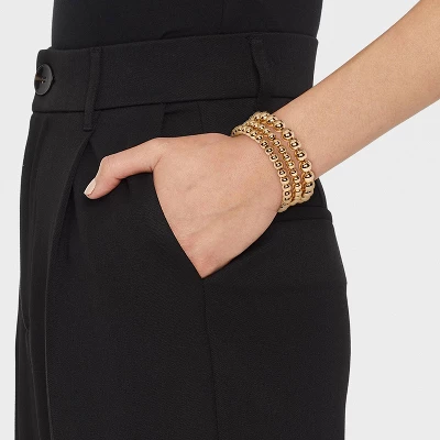 Brass Beaded Bracelet 3pc - A New Day™ Gold 3 Brass Beaded Bracelet 3pc - A New Day™ Gold