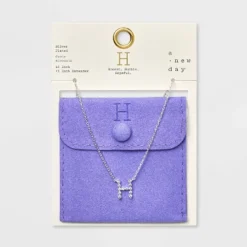 Silver Plated Cubic Zirconia Initial Pendant Necklace - A New Day™ Silver -A New Day™ GUEST 8f9e1574 38a8 495c a4f7 e63f739c9966