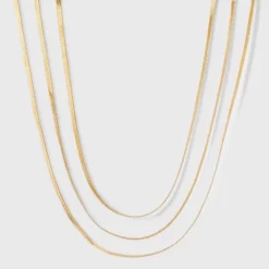 Herringbone Multi-Strand Necklace - A New Day™ Gold: Nickel-Free Metal, Lobster Claw Clasp, 20" Length -A New Day™ GUEST 91db9ac2 484c 44f6 aef9 fd25f9bd50c8