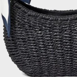 Straw Mini Bag With Bow - A New Day™ Black: Woven Paper Straw, Structured Shoulder Handbag, Single Handle, Solid Pattern -A New Day™ GUEST 9523af10 a342 43a2 acdc 048ba0b7b5c1