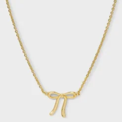 14K Gold-Plated Bow Necklace - A New Day™ Gold -A New Day™ GUEST 9a01565e 4b61 4b79 9fcc c72b08dae2d3
