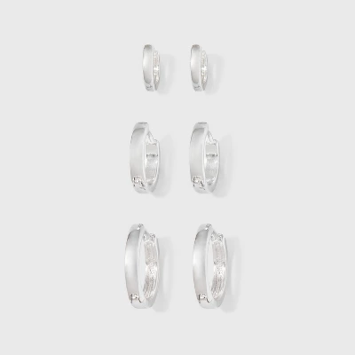 Small Hoop Earring Set 3pc - A New Day 6 Small Hoop Earring Set 3pc - A New Day - Image 4