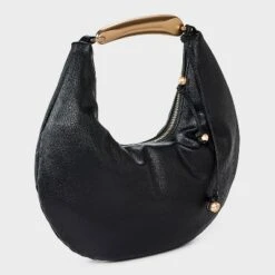 Metal Handle Crescent Handbag - A New Day™