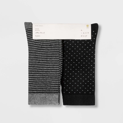 Women's Multipattern 6pk Crew Socks - A New Day™ Black/Gray 4-10 3 Women's Multipattern 6pk Crew Socks - A New Day™ Black/Gray 4-10