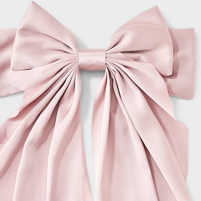 Satin Double Bow Hair Barrette - A New Day™ Pink 4 Satin Double Bow Hair Barrette - A New Day™ Pink - Image 2