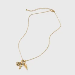 14K Gold Dipped Cubic Zirconia Soccer And All Stars Charm Necklace - A New Day™ Gold