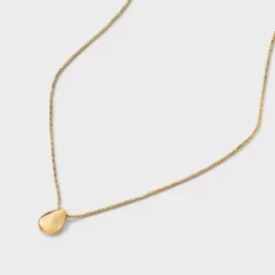 14K Gold Plated Puffed Teardrop Pendant Necklace - A New Day™ Gold -A New Day™ GUEST 9efb9837 f5ba 498f 889f c2f77003679d