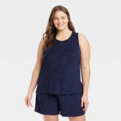 Women's Terry Tank Top - A New Day™ Navy Blue -A New Day™ GUEST 9f906bae 6949 464c a95c cfea296b36b0