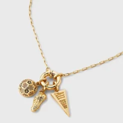 14K Gold Dipped Cubic Zirconia Soccer And All Stars Charm Necklace - A New Day™ Gold -A New Day™ GUEST a107debf ac0d 4afd b267 2c0f97de557e