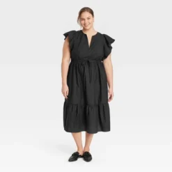 Women's Flutter Short Sleeve Midi Dress - A New Day™ -A New Day™ GUEST a10894e9 bdda 4a5e ad75 26938d5c163e