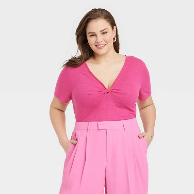 Women's Short Sleeve V-Neck Linen T-Shirt - A New Day™ 10 Women's Short Sleeve V-Neck Linen T-Shirt - A New Day™ - Image 8