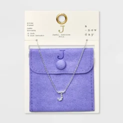 Silver Plated Cubic Zirconia Initial Pendant Necklace - A New Day™ Silver -A New Day™ GUEST a6f31160 4ed6 486e b5d1 5246ad840fc4