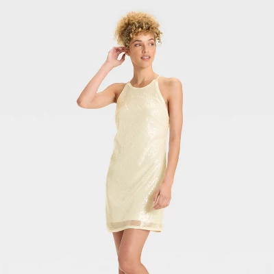 Women's Sequin Mini Shift Dress - A New Day™ Cream 5 Women's Sequin Mini Shift Dress - A New Day™ Cream - Image 3