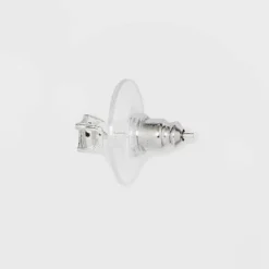 Sterling Silver Rectangle Pear Cubic Zirconia Stud Earring Set 4pc - A New Day™