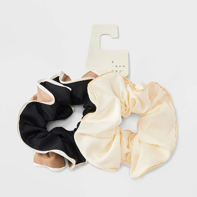 Satin Hair Twister Set 2pc - A New Day™ Black/Cream 3 Satin Hair Twister Set 2pc - A New Day™ Black/Cream
