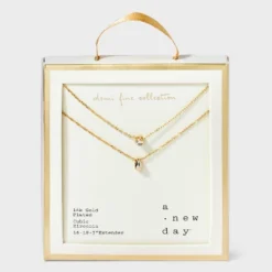 14K Gold Plated Bezeled Cubic Zirconia Teardrop Multi-Strand Necklace - A New Day™: Polished Brass, Gift Box Included 9 14K Gold Plated Bezeled Cubic Zirconia Teardrop Multi-Strand Necklace - A New Day™: Polished Brass, Gift Box Included -A New Day™ GUEST acf397c5 9e39 4a16 aa61 e86222d5bd2b