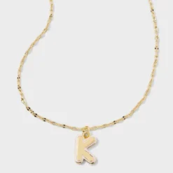 14K Gold Dipped Enamel Initial Pendant Necklace - A New Day™ Gold/White -A New Day™ GUEST ae6e9ce9 d0c0 4246 b46e 3bfe2490948c