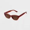 Women's Plastic Slim Cateye Sunglasses - A New Day™ Brown -A New Day™ GUEST aed3d52c 23fb 40c7 81c2 6c80576ba5d9
