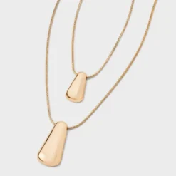Rectangle Pendant Multi-Strand Necklace - A New Day™ Gold: Brass Cord With Lobster Claw Clasp, 20" Length, 3" Extender -A New Day™ GUEST aee5eaba e402 4ae7 9958 c1eb868b692a